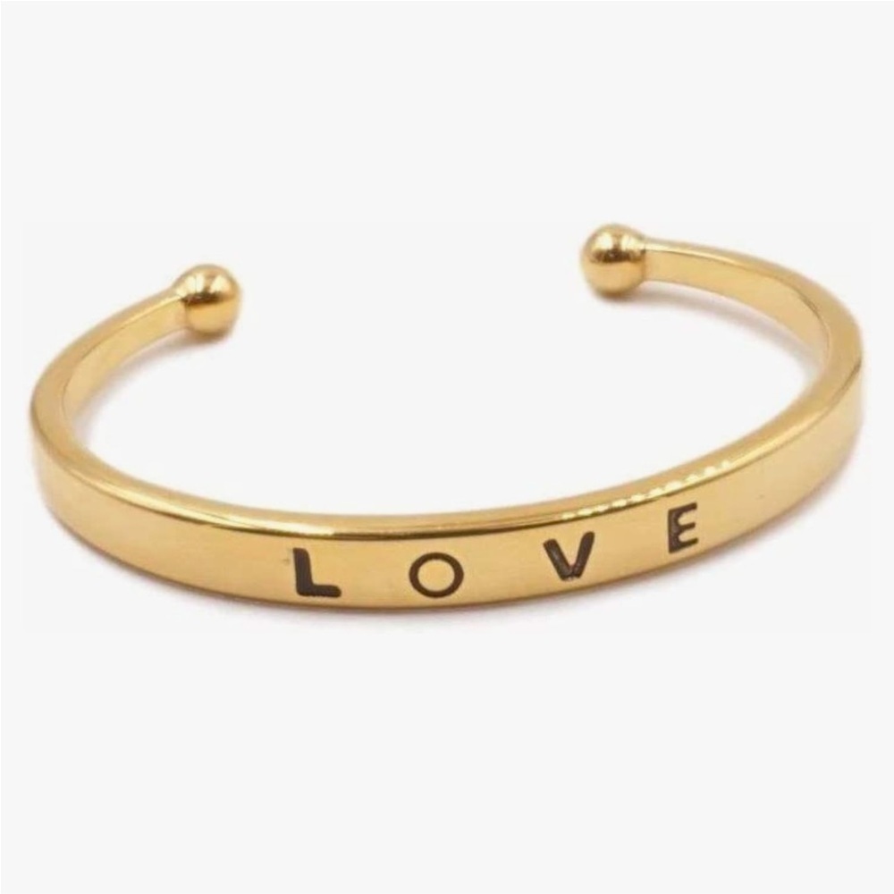 LOVE Cuff Bracelet in Gold Tone